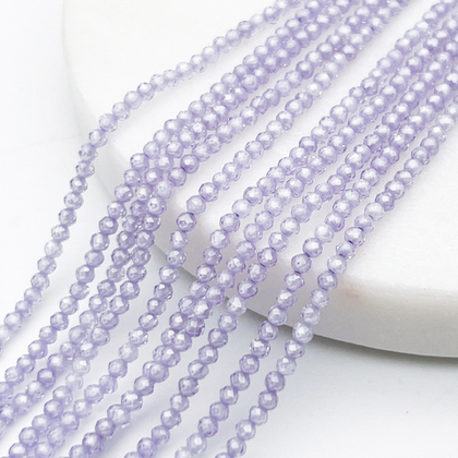 Фианит (кубический цирконий), цвет светло-сиреневый , размер 2 мм, цена за нить около 195 шт (38 см)