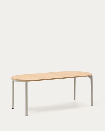 Montuiri круглый раздвижной стол из дубового шпона и белой стали Испания 