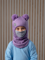 Шлем зимний вязаный (Сирень) ЗУМ-ЗУМ