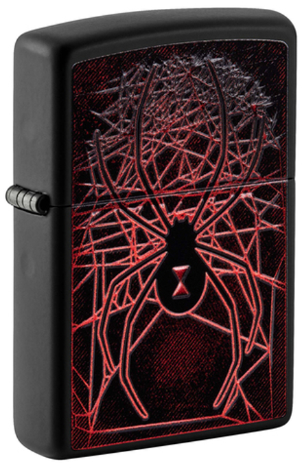Зажигалка Zippo Spider Design с покрытием Black Matte, латунь/сталь, чёрная, матовая, 38x13x57 мм