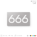 Номер на дверь 666, табличка на дверь для офиса, квартиры, кабинета, аудитории, склада, серая 120х70 мм, Айдентика Технолоджи