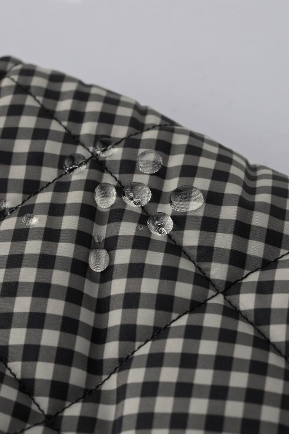 ZARA СТЕГАНАЯ КУРТКА В КЛЕТКУ ВИШИ, ЧЕРНЫЙ/ЭКРЮ