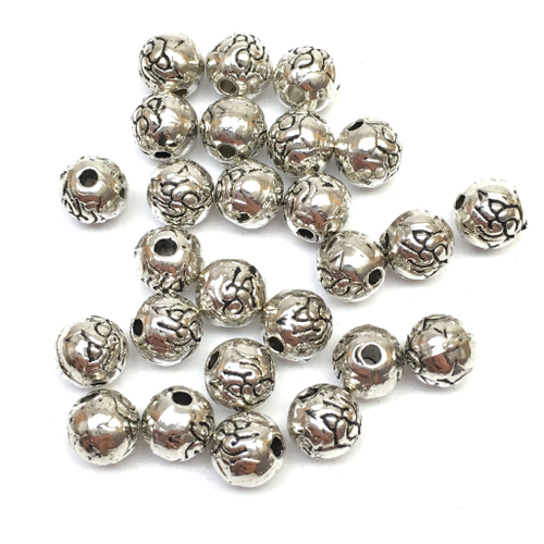 Бусины для украшений 6 мм, под серебро