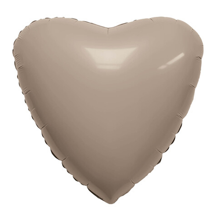 Шар (19""/48 см) Сердце, Кофе Латте, Сатин, 1 шт. Г51