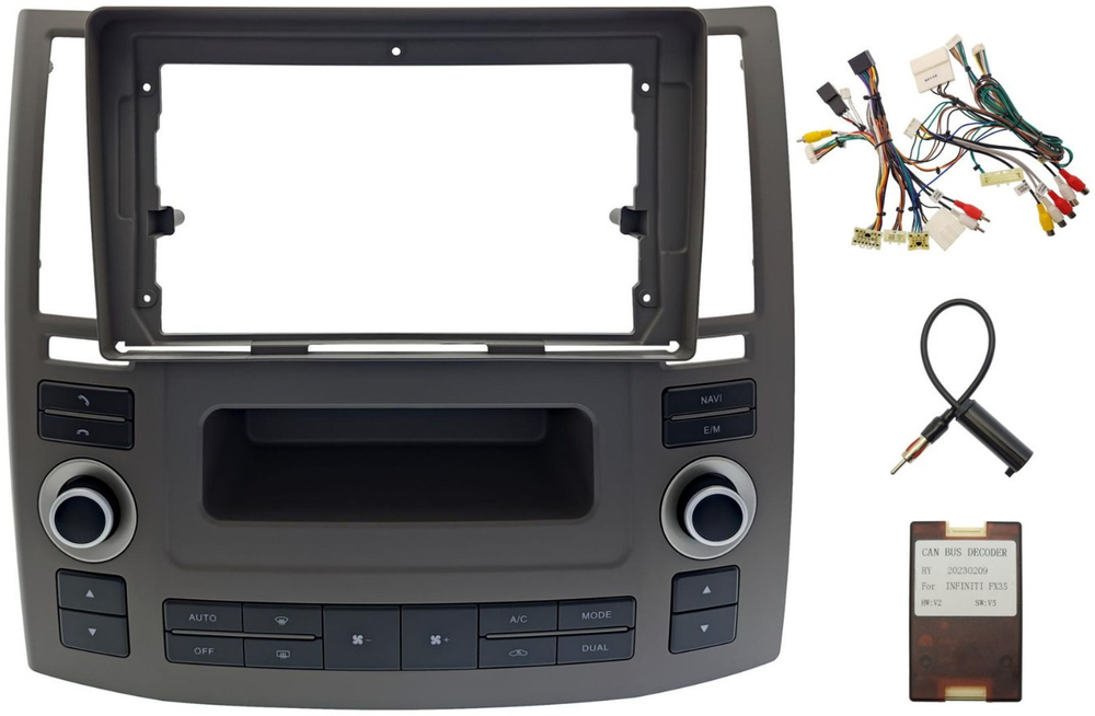 Магнитола для Infiniti FX35, FX45 S50 2006-2008 - FarCar монитор 12.3" 2K QLED на Android 14, TS10, CarPlay, 4G SIM-слот