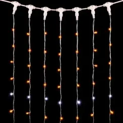 Светодиодный занавес 2*3 м., 600 желтых LED ламп, мерцание, прозрачный провод ПВХ, LTC (PCL602BLW-10-2Y)