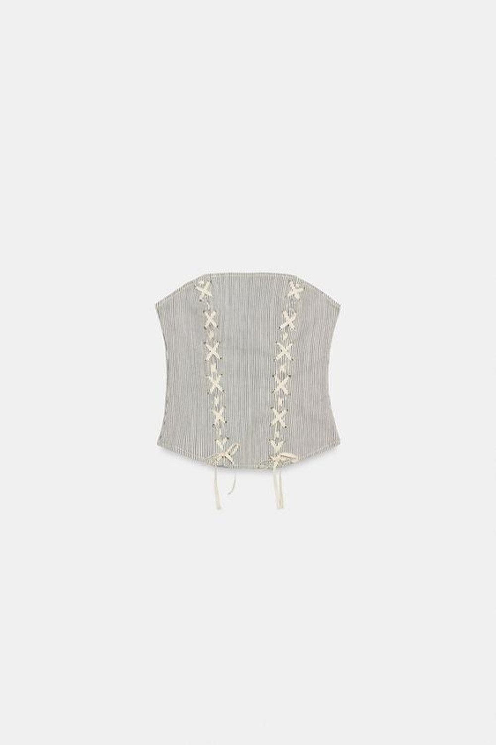 ZARA КОРСЕТ СО ШНУРОВКОЙ В ПОЛОСКУ, ПОЛОСКИ