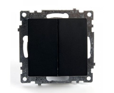Выключатель 2-клавишный (механизм) 250В, 10А, серия Катрин, GLS10-7104-05, черный (РАМКА ПРИОБРЕТАЕТСЯ ОТДЕЛЬНО), STEKKER 39606