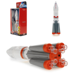 Модель ин. мет. "Ракета высота" 18см, свет-звук, люк, бело-серый, коробка ROCKET-18SL-WHGY (Технопарк)