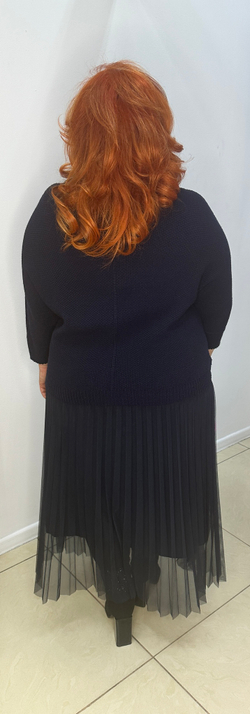 Двойное итальянское платье с джемпером-сеткой