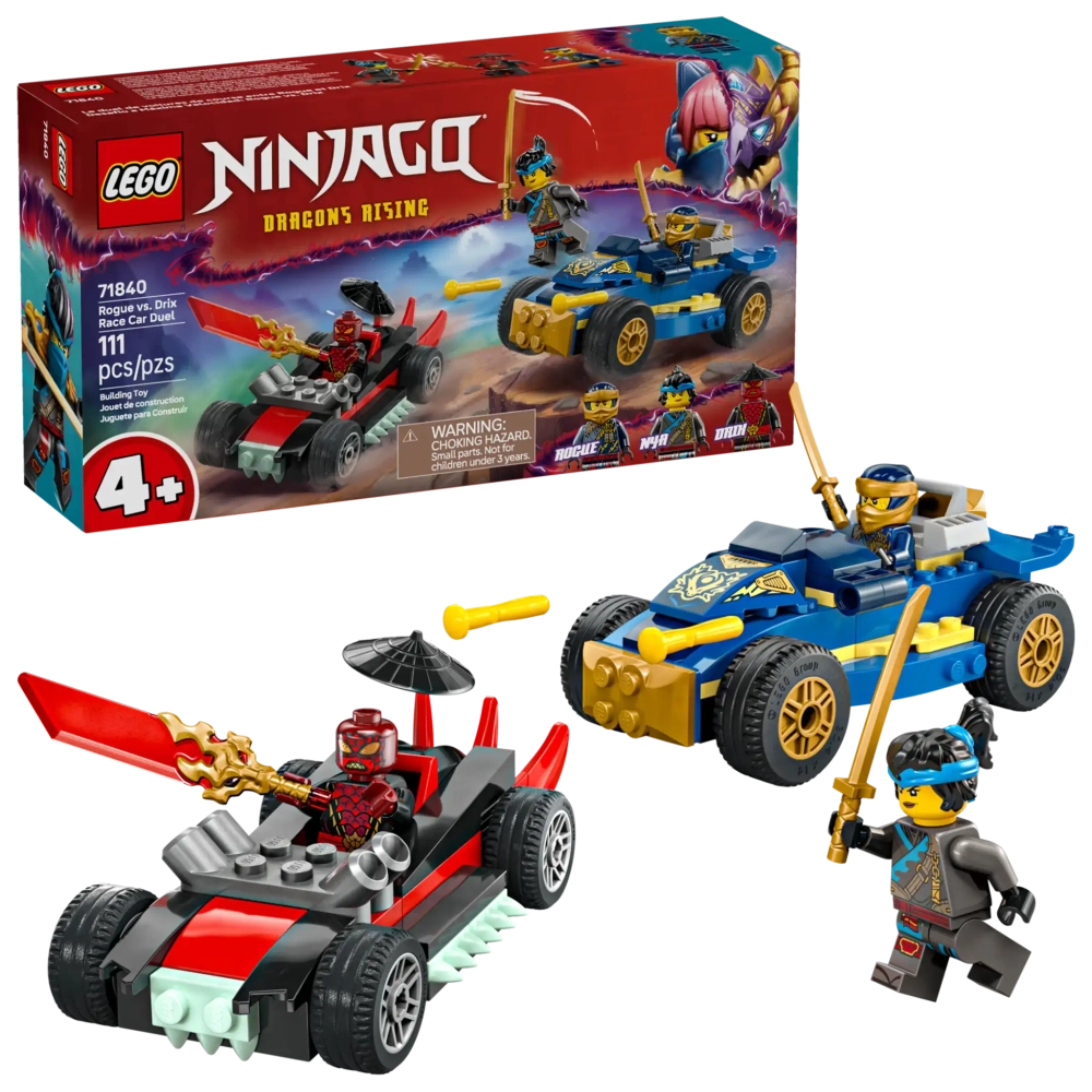 Конструктор LEGO Ninjago 71840 Дуэль гоночных автомобилей Rogue и Drix