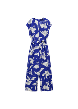 Длинный комбинезон с принтом и поясом