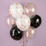 Шар (12''/30 см) Звезды, Ассорти, кристалл, 5 ст, 25 шт.