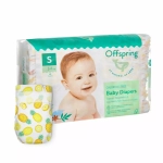 Offspring подгузники, S 3-6 кг. 48 шт. расцветка Ананасы