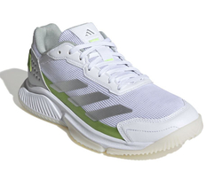 Женские кросовки для падел Adidas Courtquick Padel W - ftw белый/серебристый металлик/яркий лимонный