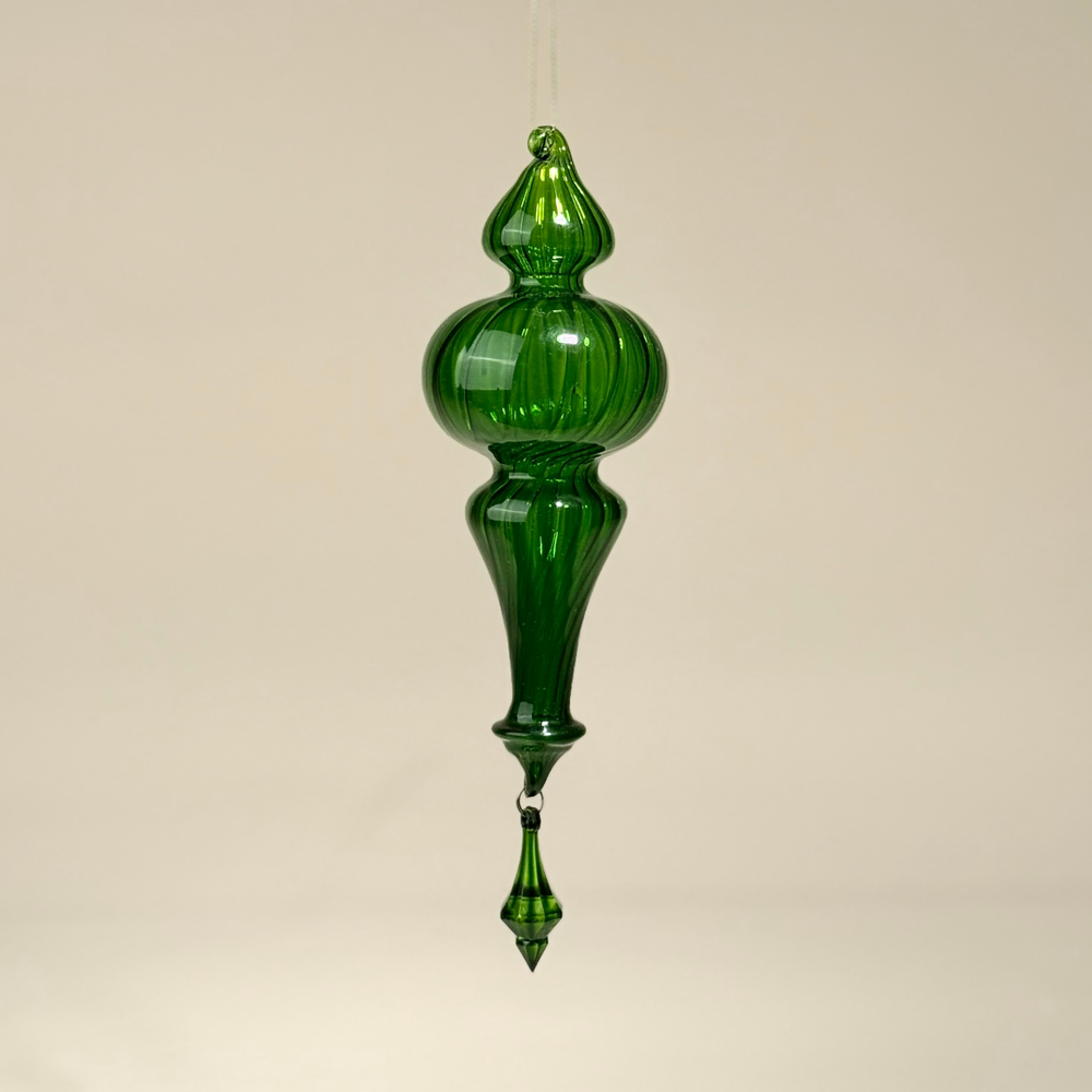 Елочная игрушка "Калабаш" (стекло), D5хН23 см цвет Зеленый
