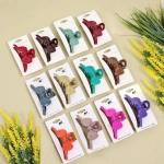 Заколка-краб для волос на блистере «Magic Gloss», бантик, микс 6 цветов, 11см