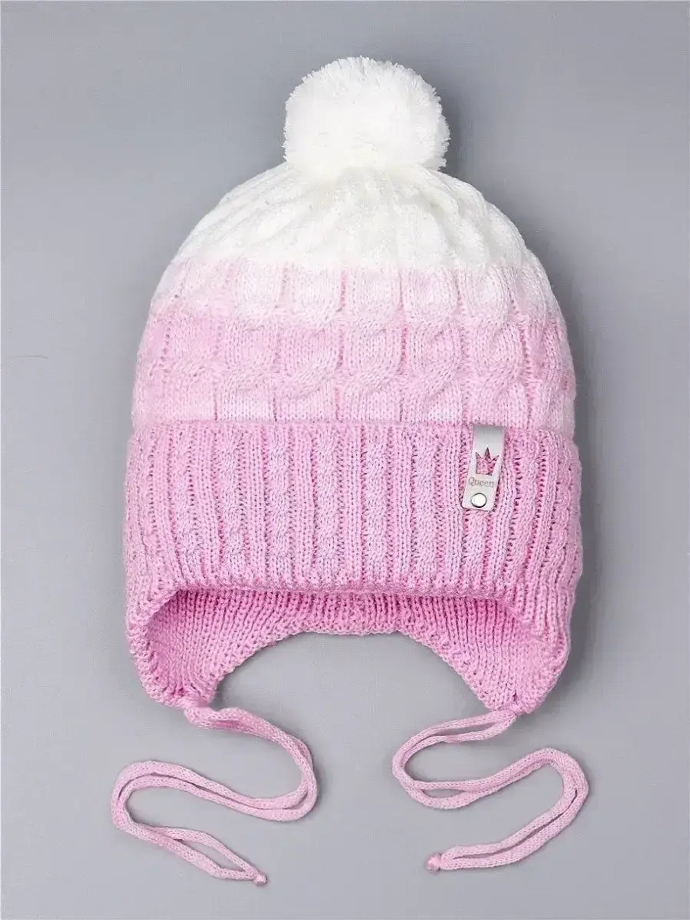 Шапка для девочки осенняя с завязками