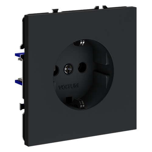 Розетка встраиваемая VOLTUM S70 с заземлением 16А, (графит)