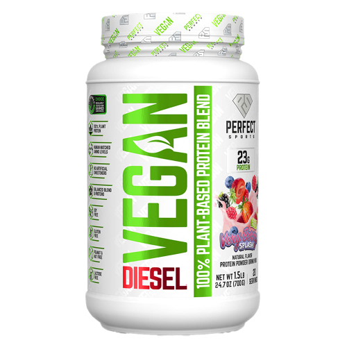 PERFECT Sports, Diet, веганская, 100% смесь растительных протеинов, с ягодным вкусом, 700 г (1,5 фунта)