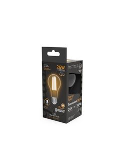 Лампа светодиодная филаментная Black Filament 26Вт A70 грушевидная 2700К тепл. бел. E27 2600лм GAUSS 102902126