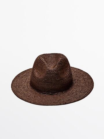 Massimo Dutti Шляпа из рафии, коричневый