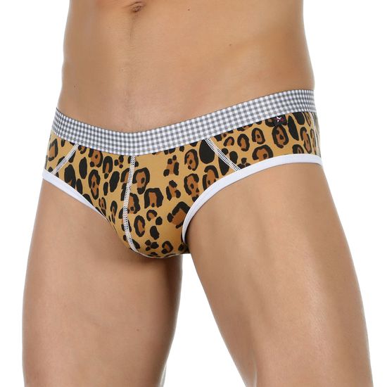 Трусы мужские брифы с леопардовым принтом Van Baam 39210