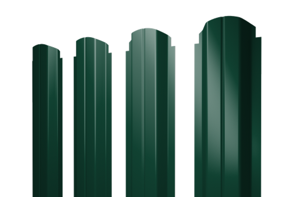 Штакетник П-образный А фигурный 0,45 PE RAL 6005 зеленый мох
