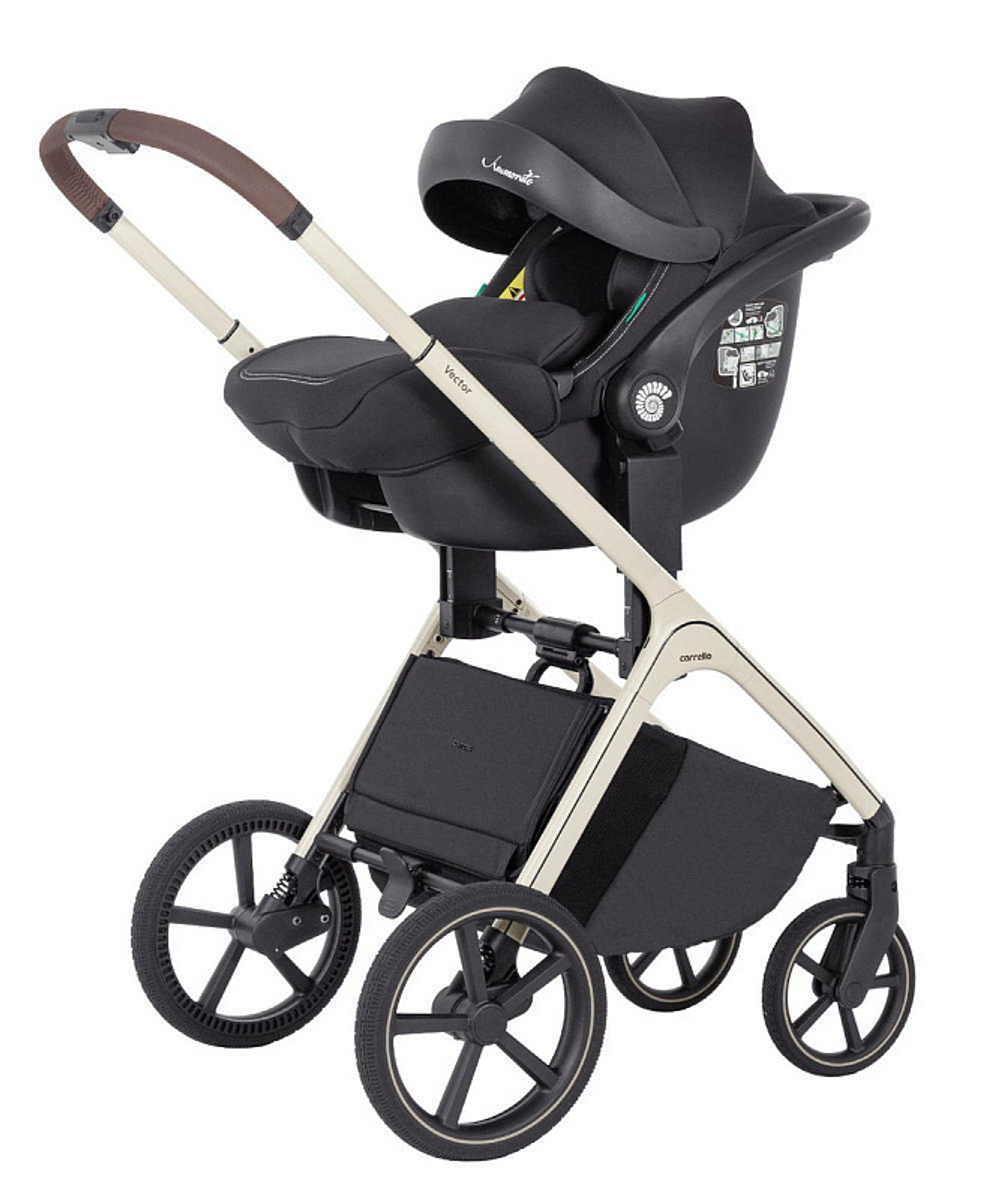 Коляска Carrello Vector CRL-6550 Ammonite AY329 Pro Absolute Black 3 в 1 Coral Beige
