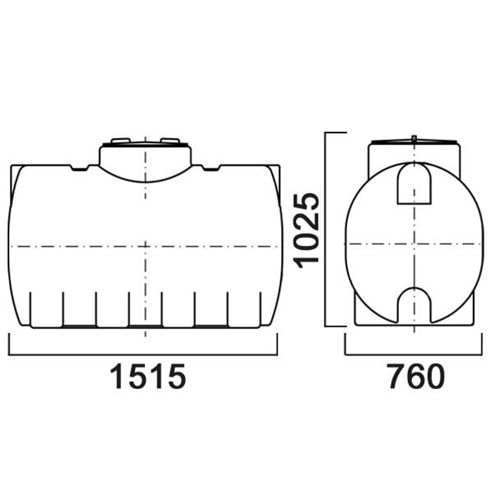 Емкость 750 л МН с откидной крышкой с  клапаном Анион 750 л. горизонтальная (1515x760x1025см;желтый) - арт.559543