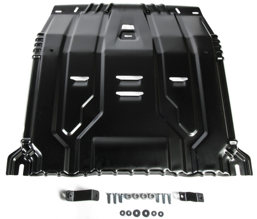 Защита картера и КПП Rival для Hyundai Santa Fe IV (V - 2.2D; 2.4; 3.5) 2018-2021/Hyundai Tucson III (V - 1.6 (132/177 л.с.); 2.0; 2.0D) 2015-2018/Hyundai Tucson III рестайлинг (V - 1.6T GDI (177 л.с.); 2.0; 2.0D; 2.4) 2018-2021/Kia Sorento III Prime (V - 2.2D; 2.4; 3.3) 2015-2017/Kia Sorento III Prime рестайлинг (V - 2.2D; 2.4; 3.5) 2017-2020/Kia Sportage IV (V - 1.6T (177 л.с.); 2.0; 2.0D) 2016-2018/Kia Sportage IV рестайлинг (V - 2.0; 2.0D; 2.4) 2018-2022, сталь 1.5 мм, с крепежом, штампованная, 111.2375.1