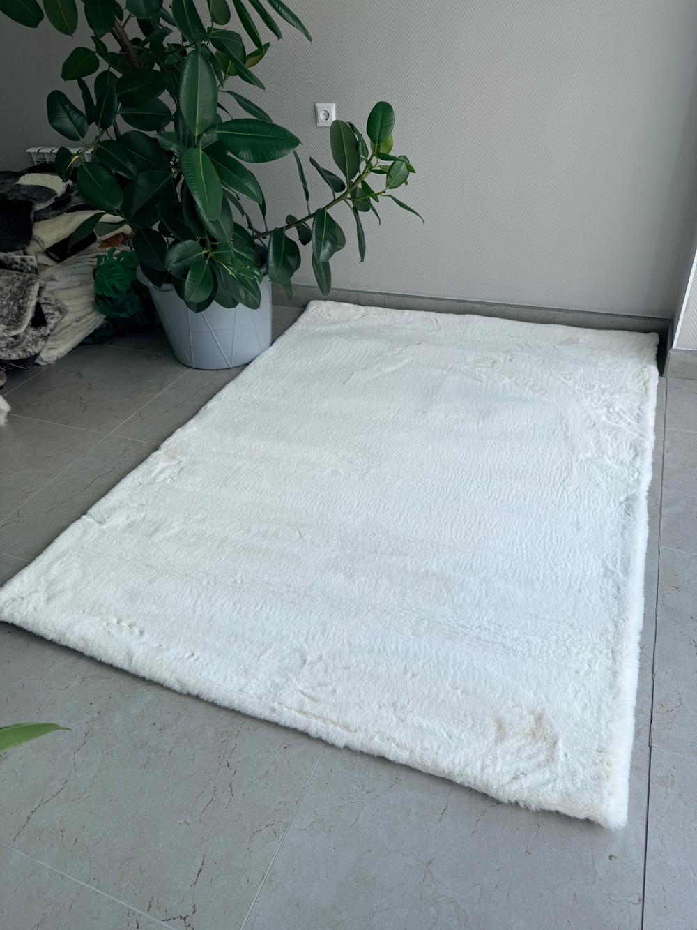 Ковер меховой имитация кроличьего меха