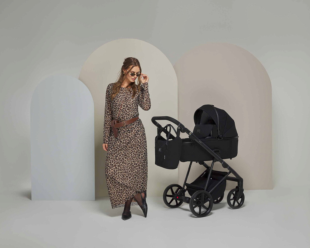 Детская коляска Adamex Delta Natura 2 в 1 DN-11-CARBON (ЧЕРНЫЙ)