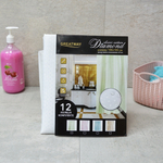 Штора для ванной AQUADOMER BRILLIANT 180*180см 12 колец, цвет белый