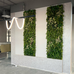 Вертикальное озеленение искусственной зеленью офиса продаж «Любимово» строительной компании «Инсити».
