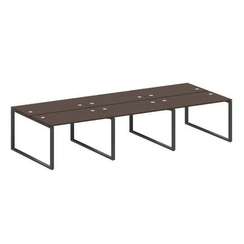 Metal System Рабочая станция на 6 мест на О-образном м/к БО.СМ-6.2 Венге Цаво/Металл Антрацит 3600*1