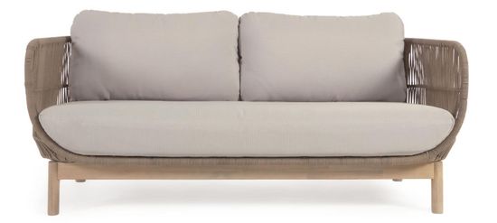 3-местный диван Catalina из бежевой веревки и массива акации