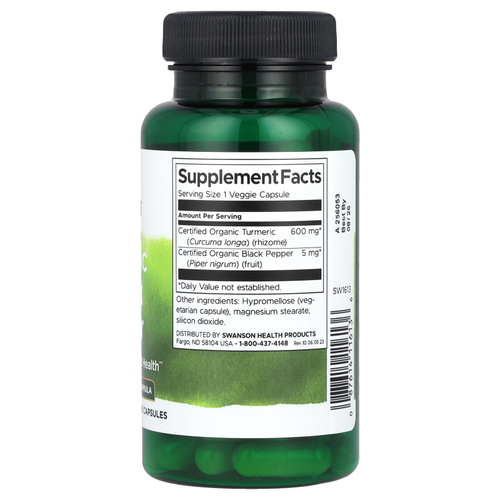Swanson, Куркума и черный перец, 60 растительных капсул