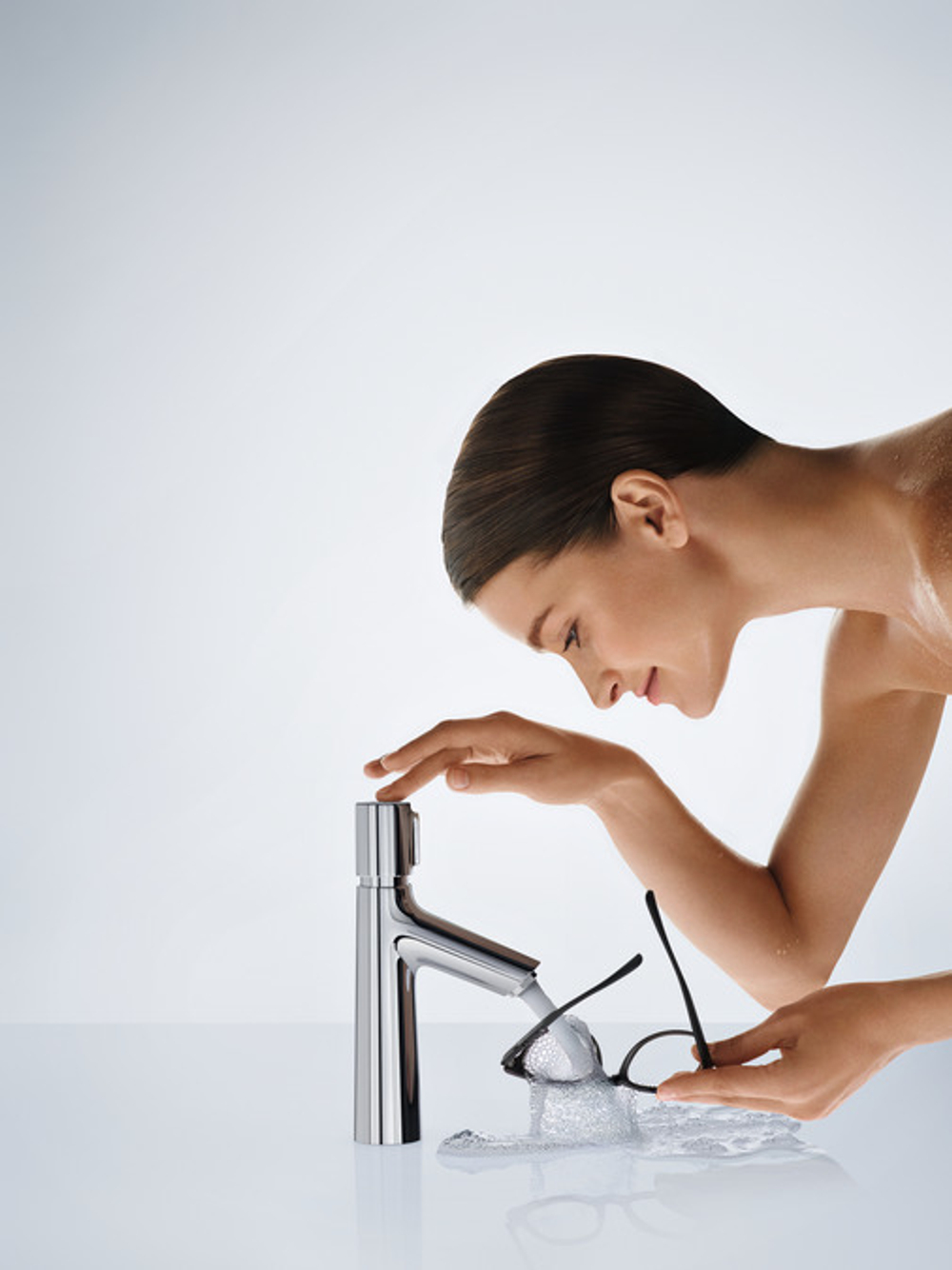 Смеситель 72043000 Talis Select S для раковины 100, однорычажный, без сливного гарнитура