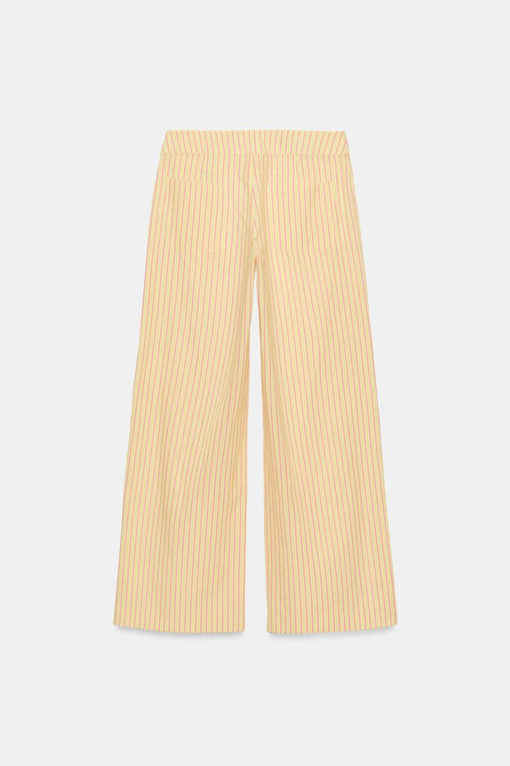 ZARA БРЮКИ ПРЯМОГО КРОЯ В ПОЛОСКУ, ЖЕЛТЫЙ