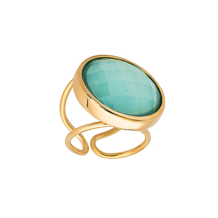 Кольцо Possebon Madre Azul безразмерное K9948.20 BL/G