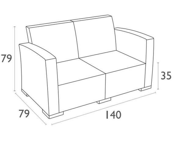 Уличный диван с подушками Monaco Lounge, коричневый
