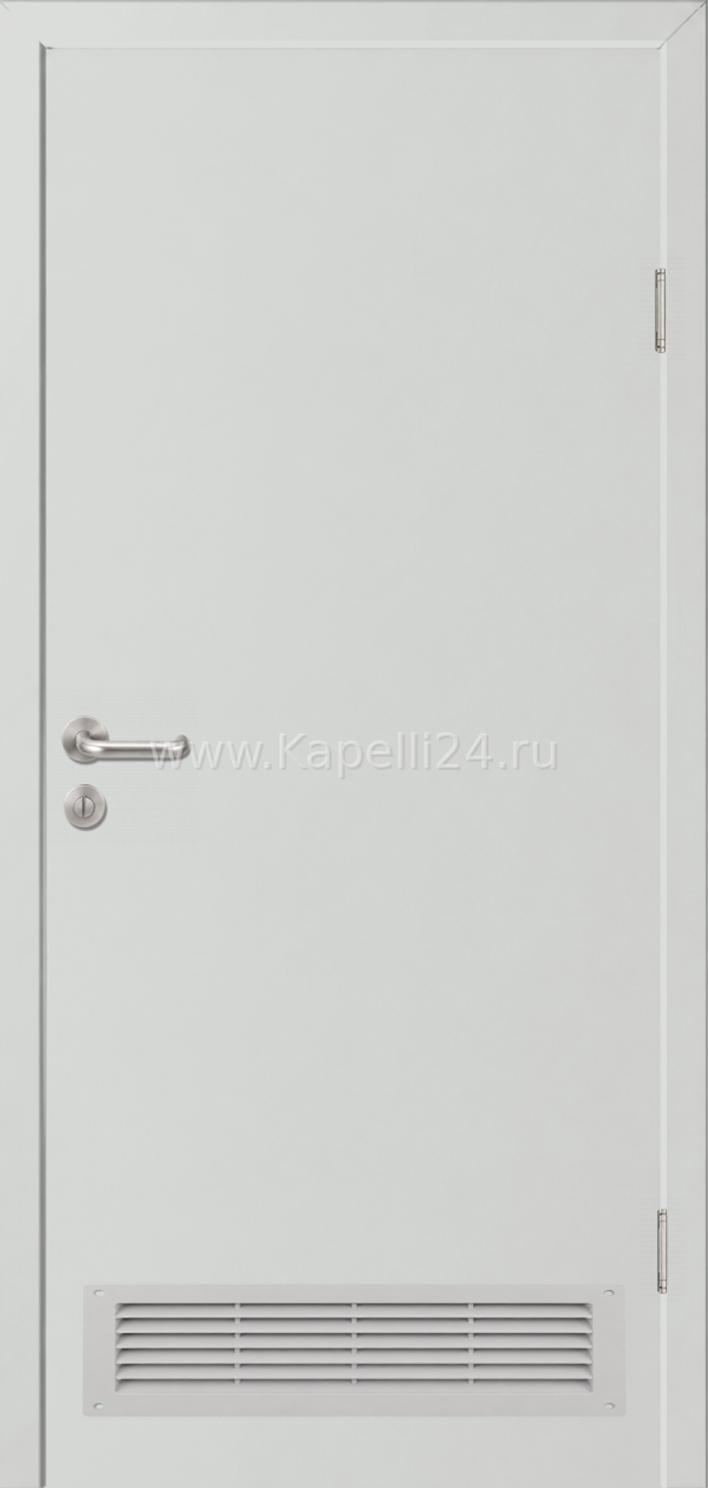 Влагостойкая Дверь Капель однопольная Светло-серый RAL 7035 Вентиляционная решетка серая