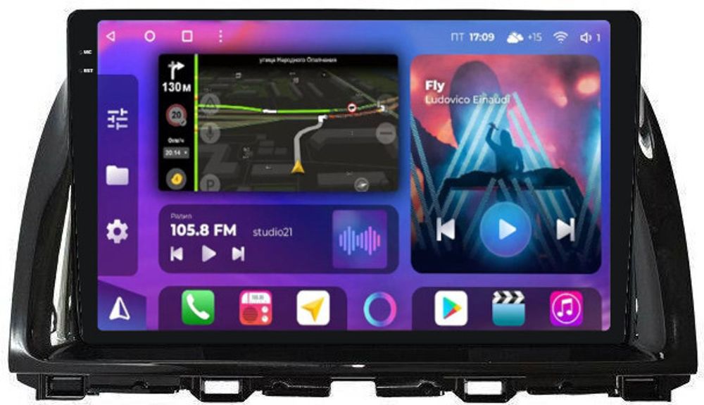 Магнитола для Mazda CX-5 2011-2017 - FarCar XXL223/2007M QLED+2K, Android 12, ТОП процессор, 8Гб+256Гб, CarPlay, 4G SIM-слот