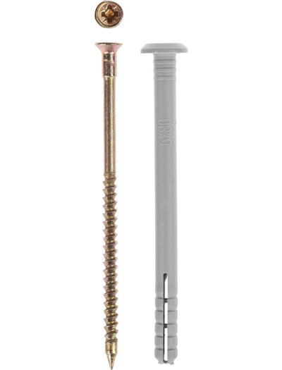 ЗУБР 6 х 60 мм, грибовидный бортик, 1200 шт, дюбель-гвоздь (4-301350-06-060)