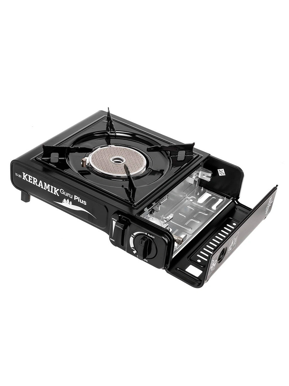 Плита газовая TOURIST портативная в кейсе CAMPING GURU PLUS с переходником (TS-233)