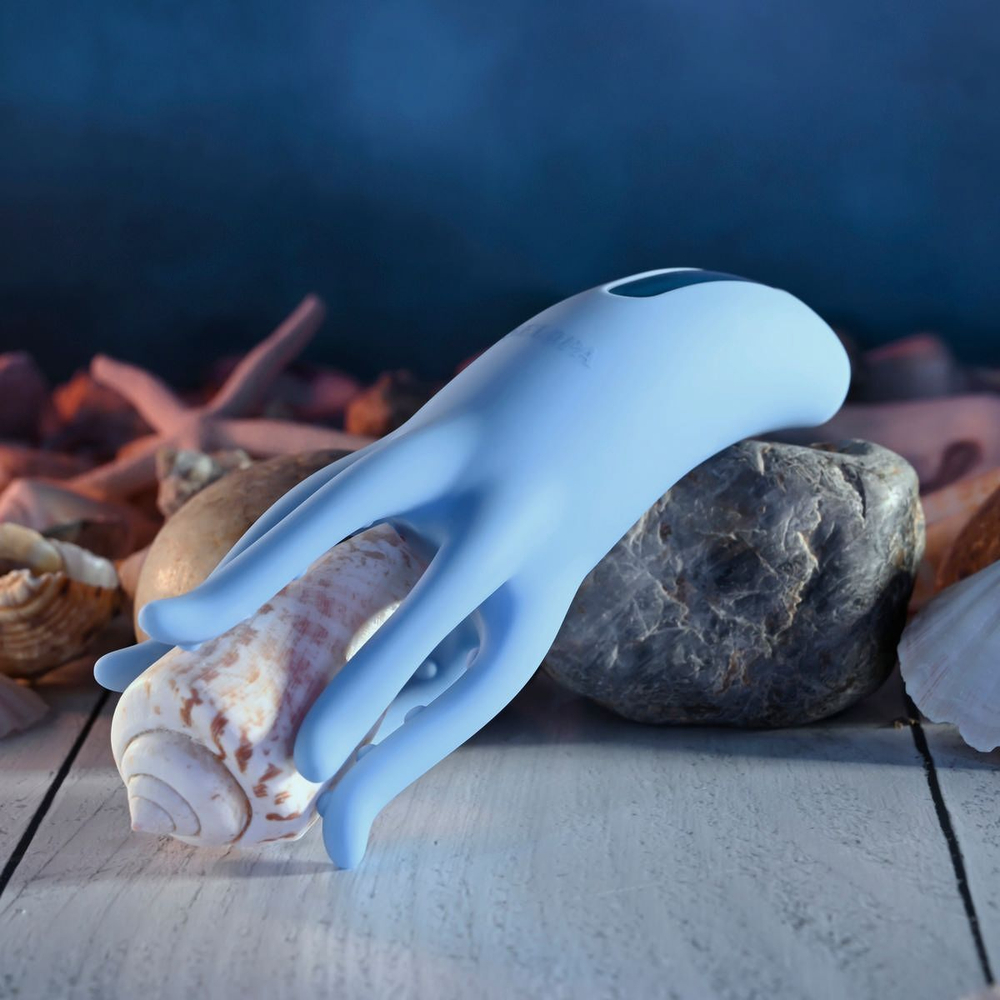 Голубой вибромассажёр Tentacle Tickler (Цвет: голубой)