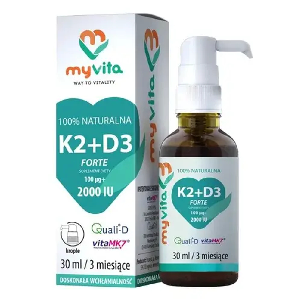 MyVita K2 MK-7 + D3 Forte капли, 30 мл