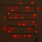 Гирлянда для улицы 7м 80 ламп LED чёрный провод, 8 реж, IP-54, Красный (возможность соединения)
