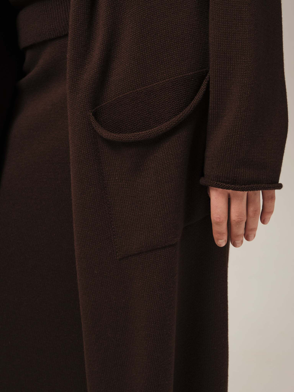 C0385-03 Кардиган темно-коричневый dbr